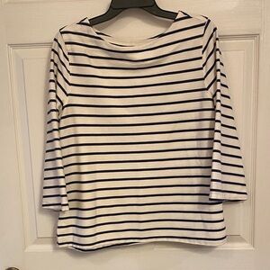 Old Navy Navy & White Striped Top Large